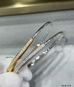 Tiffany thin half diamond lock bracelet-3968