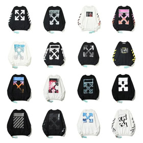 OFF-WHITE Graffiti oil painting arrow loose pullover sweatshirt-4485